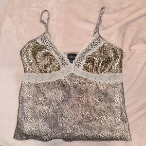 Secret Treasures Gold and Silver Sequin Cami Top